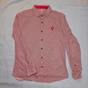 Horn Legend HOOSIERS! Men XL Blue Performance Luxury Houndstooth LS Buttonup IU